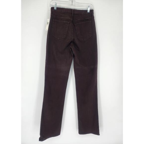 NYDJ Brown Straight Leg Lift Tuck High Rise Jeans Women’s Size 6 NWT - Picture 3 of 12